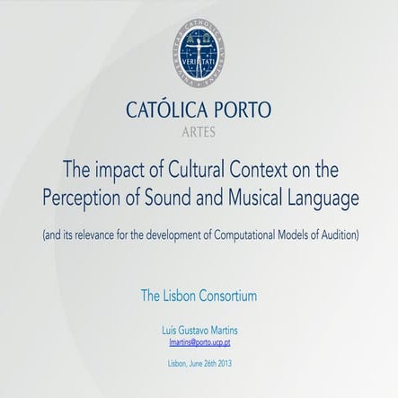 The impact of Cultural Context on the Perception of Sound and Musical Languag...