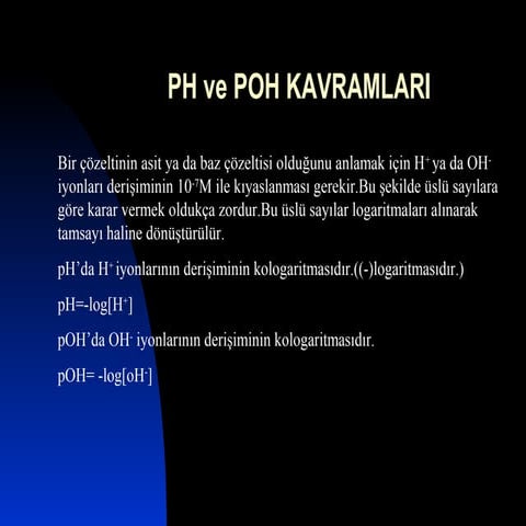 LİSE - LOGARİTMA VE Ph (SLAYT)