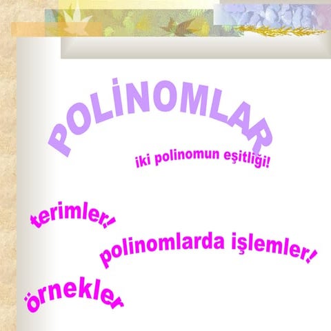LİSE - POLİNOMLAR 2