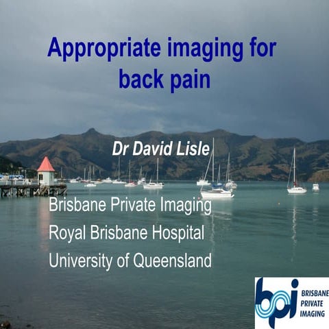 Appropriate imaging for back pain