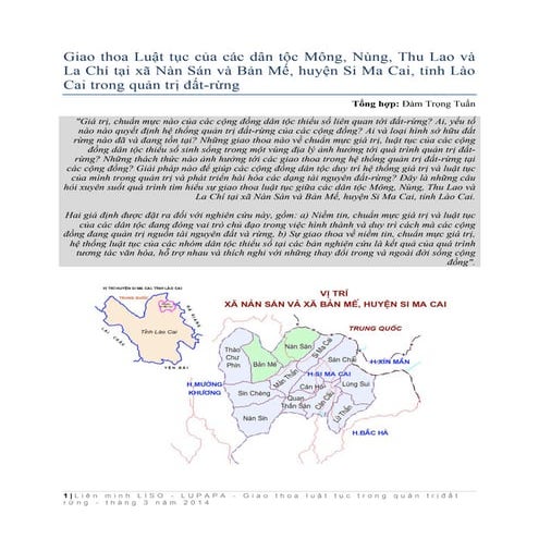 Giao thoa luật tục trong quản lý đất rừng tại Lào Cai, Việt Nam