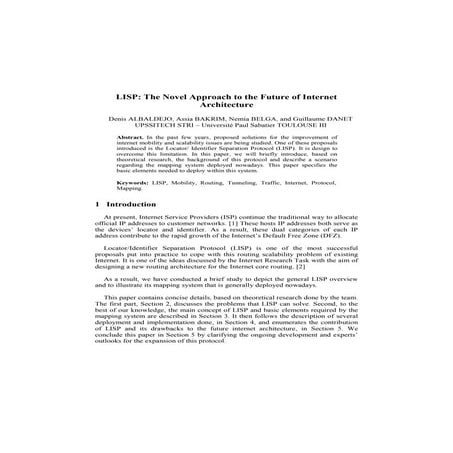 Study about Locator/Identifier Separation Protocol (LISP)