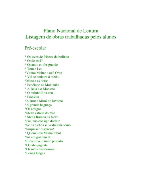 Lista De Livros Do Plano Nacional D...