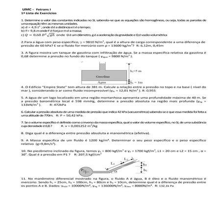 Lista 1 de física 2ano | PDF