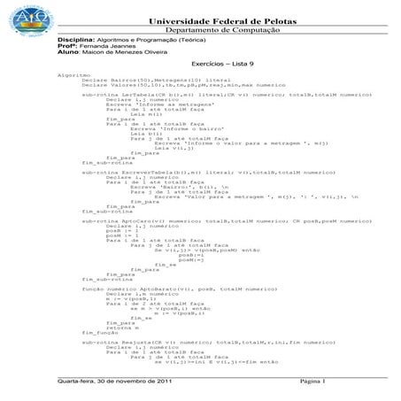 Lista9 maicon menezes