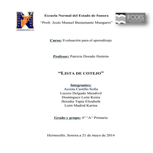 Lista de cotejo completa