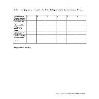 Lista de cotejo para la evaluación ...