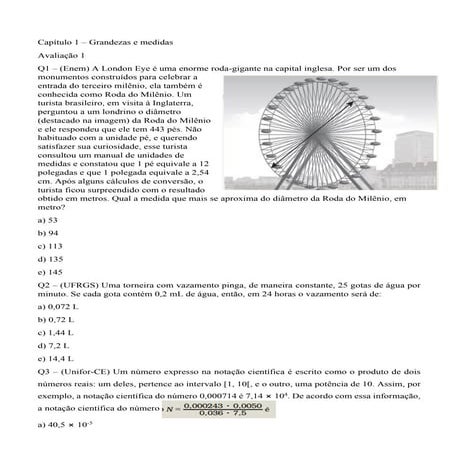 LISTA DE EXERCICIOS envolveto grandezas e medidas e notação cientifica 1 ANO 2024.pdf