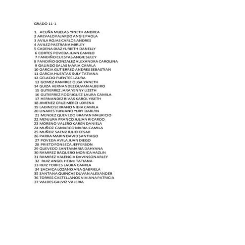 Lista de grado 11 1