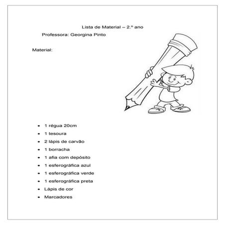 Lista de material 2.º ano   2