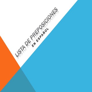 Lista de preposiciones