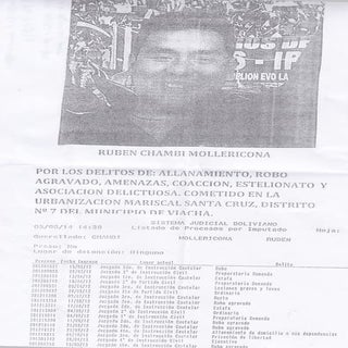 Lista de procesos contra rubén chambi