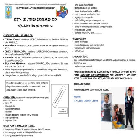 Lista de Utiles Escolares 2o GRADO NEM.pptx