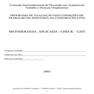 Lista de verificação super completa...