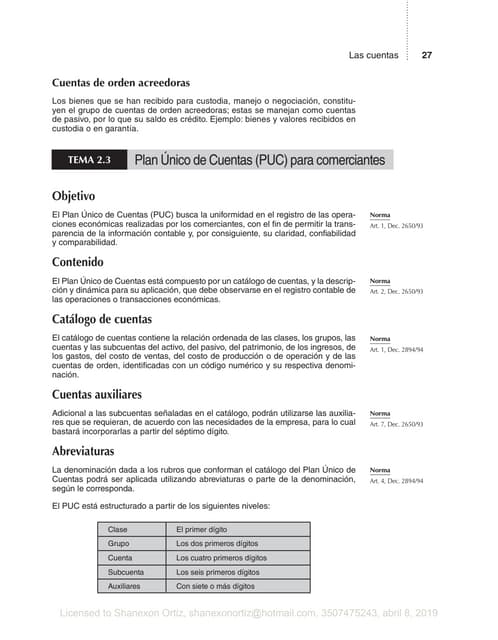 plan unico de cuentas | PDF