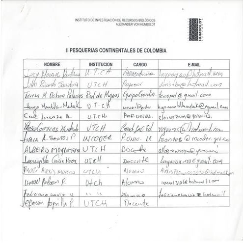 Listado de entrega de libros