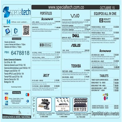 Listado de precios  15 de octubre  de 2013