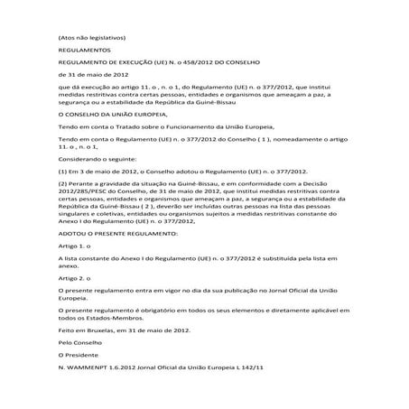 Lista dos 21 golpista  medidas restritivas contra certas pessoas, entidades e...