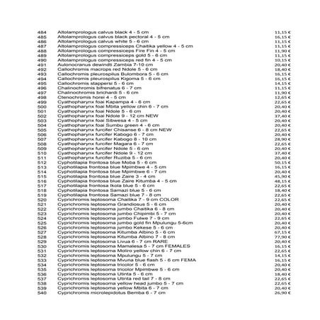 Listado Tanganika Enero