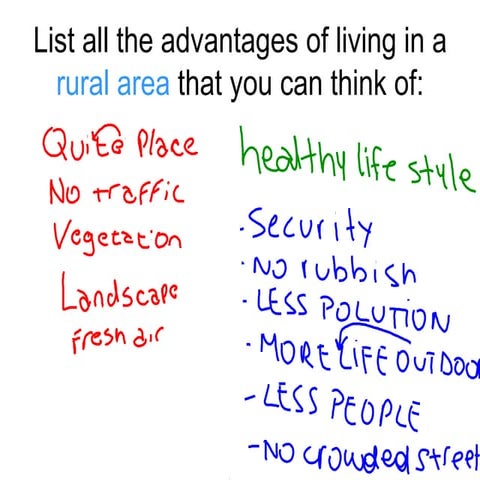 List all the advantages of living in a complete