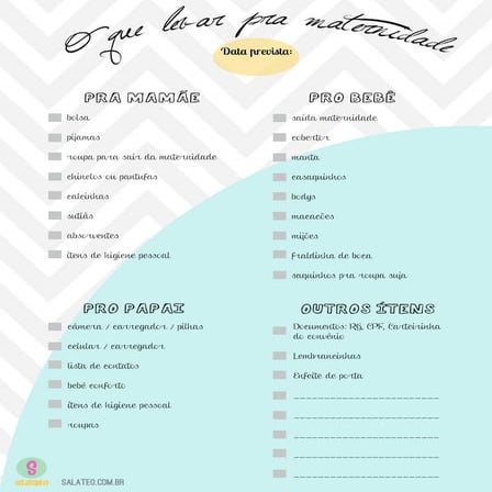 Lista Maternidade Salateando - AZUL