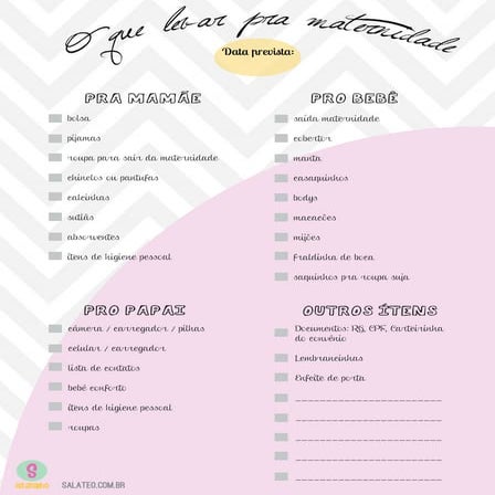 Lista Maternidade Salateando - ROSA