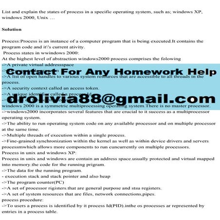 List and explain the states of process in a specific operating syste.pdf