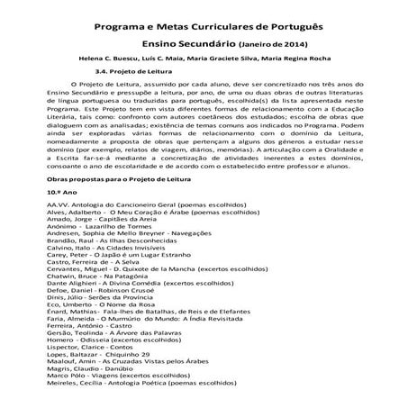 Lista PNL  Ensino Secundário