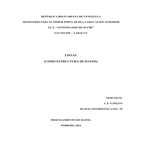 Listas como estructura de datos..