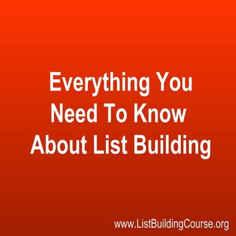 List Building Course