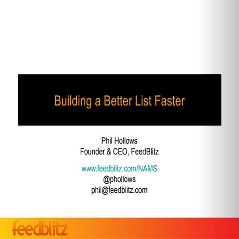 NAMS List building techniques 