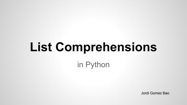 List Comprehensions Pdf List Comprehensions Pdf