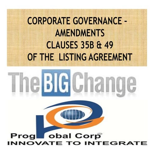 Listed entities amendments clauses 35 b , 49 of the equity listing ...