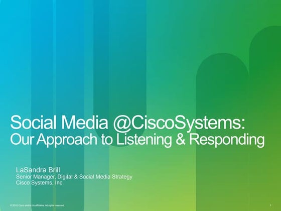 Social Media @CiscoSystems:Our Approach to Listening & Responding