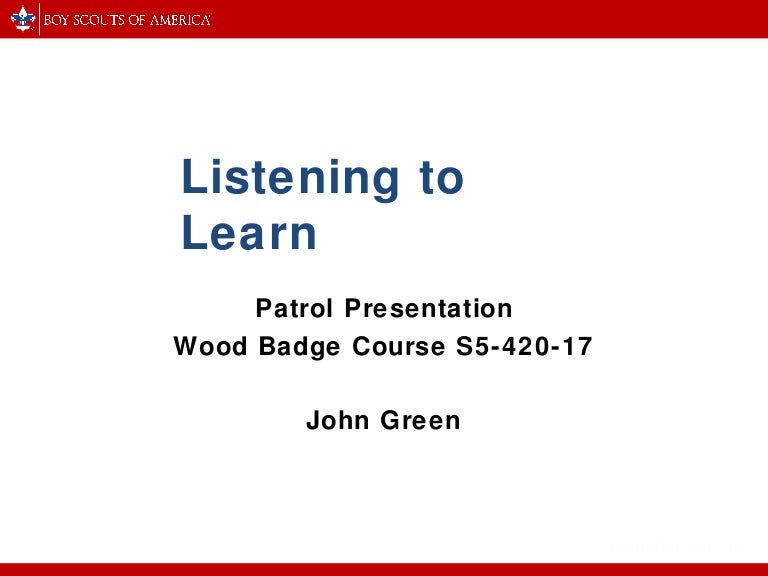 wood badge powerpoint presentations