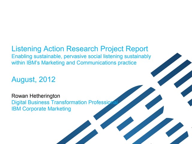 Listening Action Research Project Report