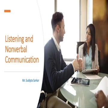 Listening and Nonverbal Communication