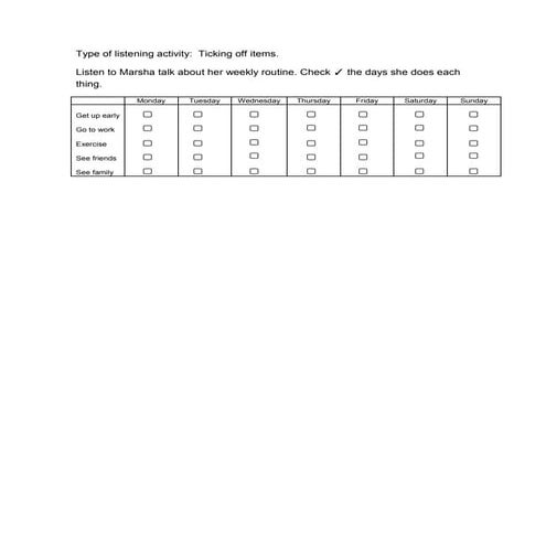 Listening activity | DOCX