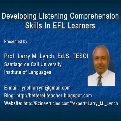 Listening comprehension development in EFL Learners