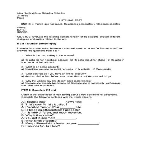 Rubric speaking evaluation | DOCX