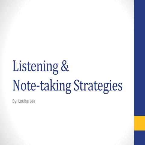 Listening & Note-taking strategies