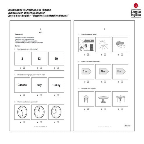 Listening practice (matching pictures 2)