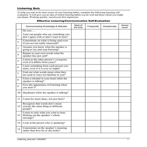 Listening quiz | PDF