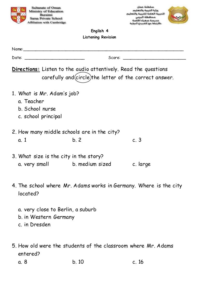 listening activity worksheet