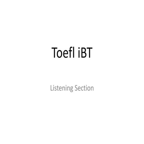 Listening section toefl ibt