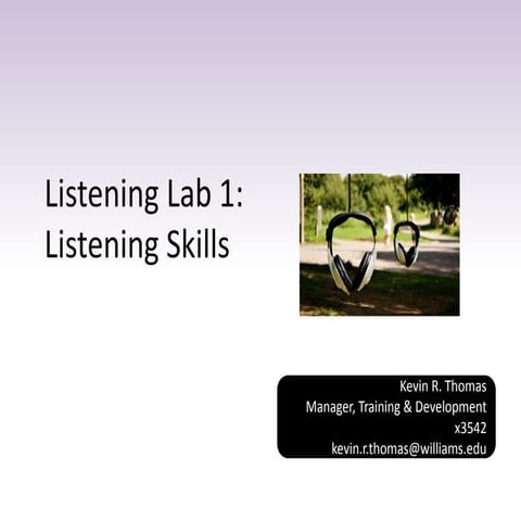 Listen up! Improving listening skills and awareness | PPTX