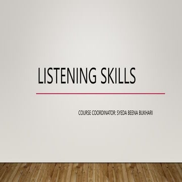 Listening skills Empathic listening skil