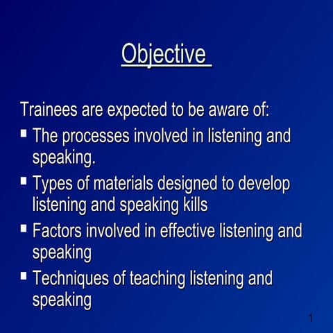 Listening & speaking