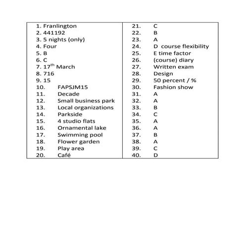 Listening test | DOCX