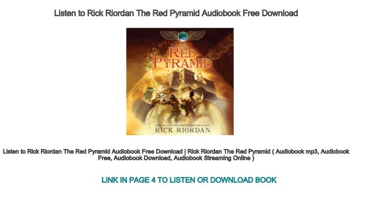 Listen To Rick Riordan The Red Pyramid Audiobook Free Download